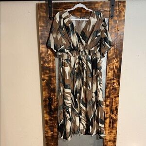 Floerns Women’s plus Size Boho Hawaiian Tropical V Neck Dress